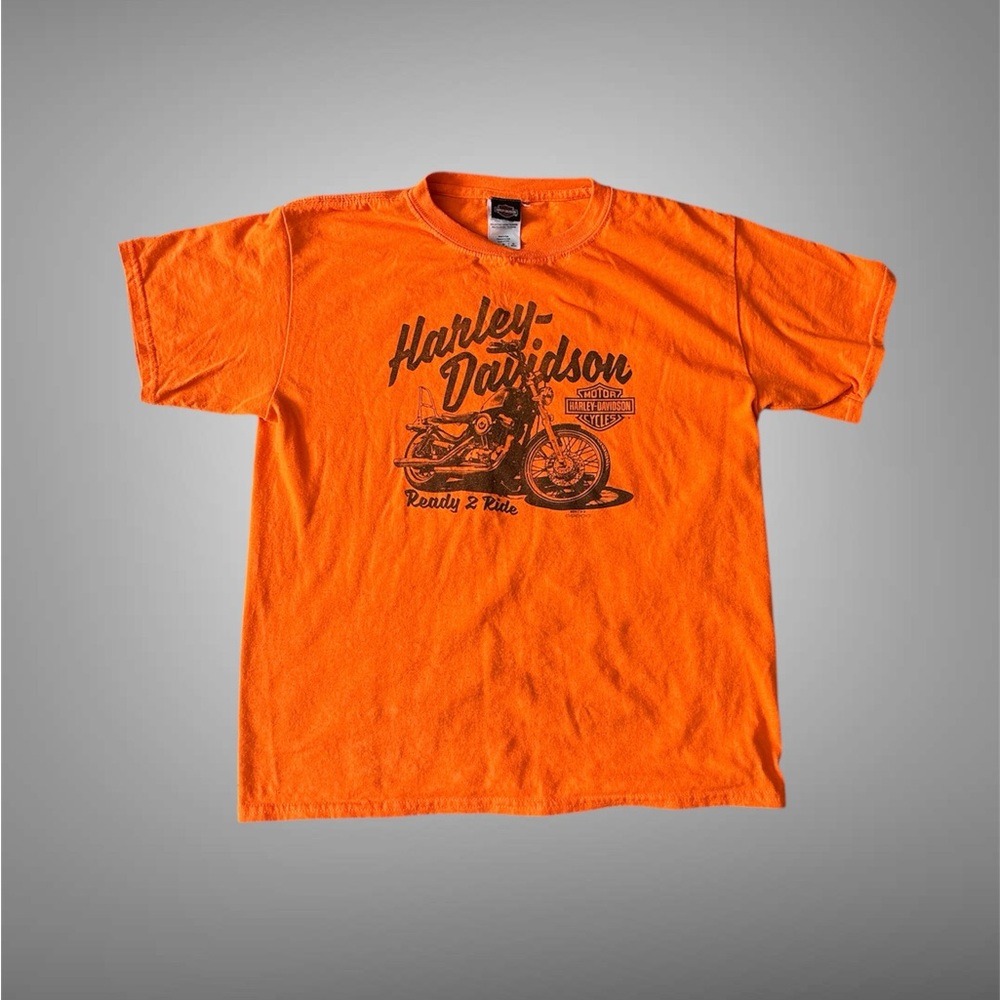 Harley-Davidson Vibrant Orange Tee with Black Graphic